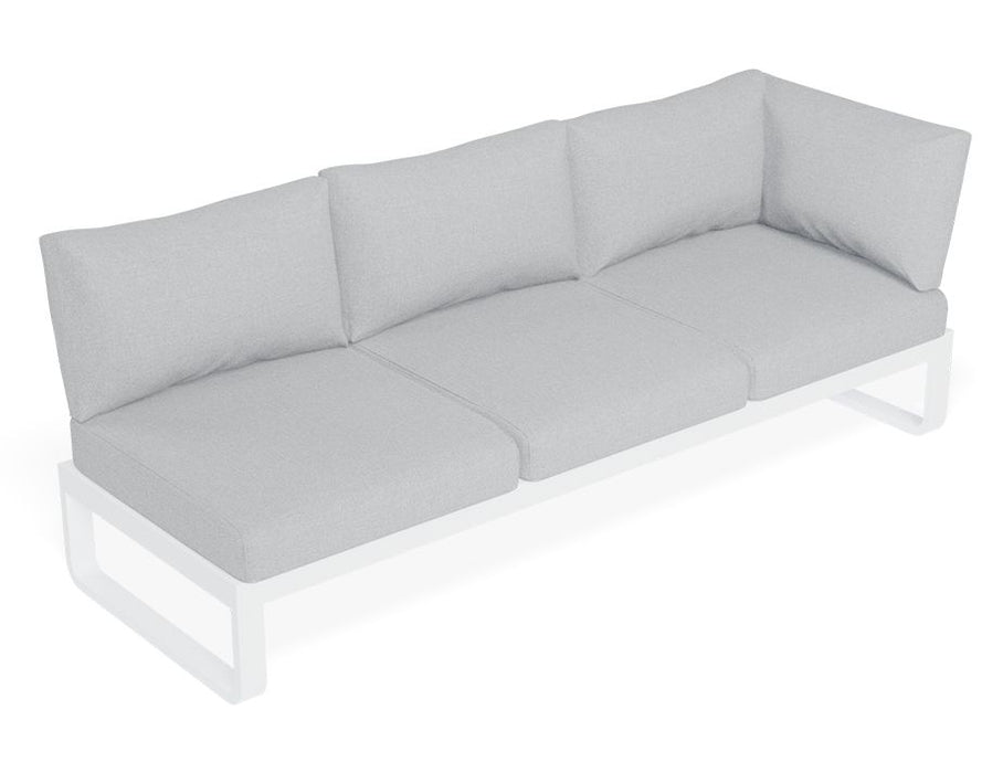 Fino Config A - Outdoor Modular Sofa in Matt White aluminium with Light Grey Cushions