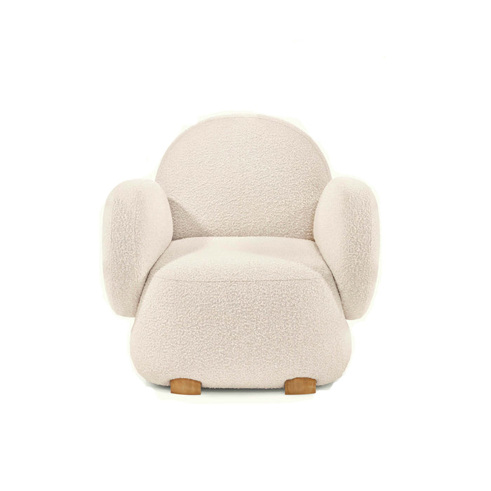 Dolce Armchair - Plush Ivory Boucle Fabric