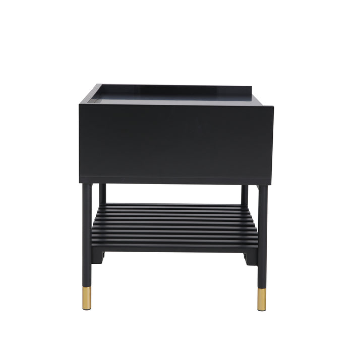 Alcona Lamp Table/Night Stand - Matte Black