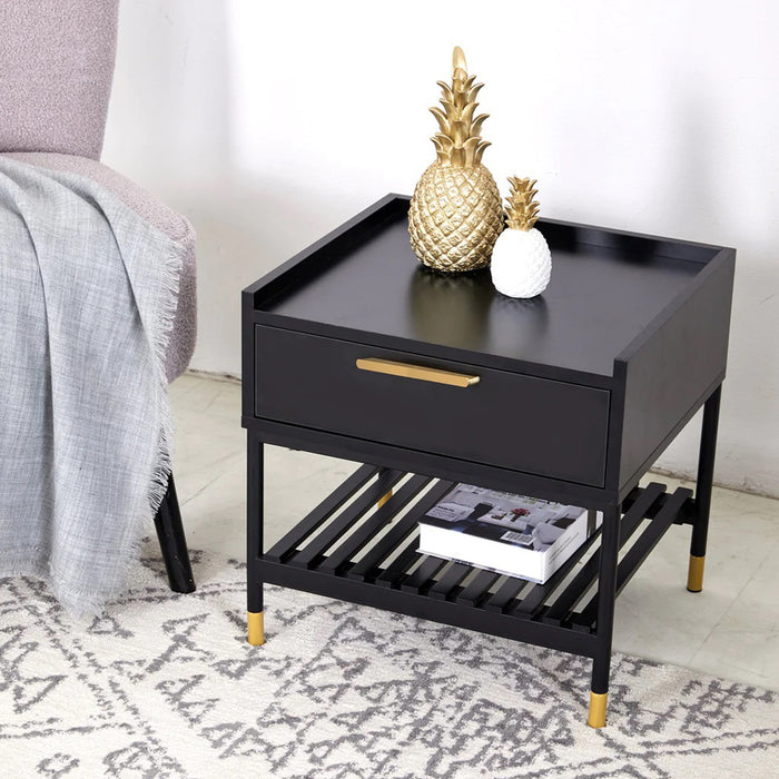 Alcona Lamp Table/Night Stand - Matte Black