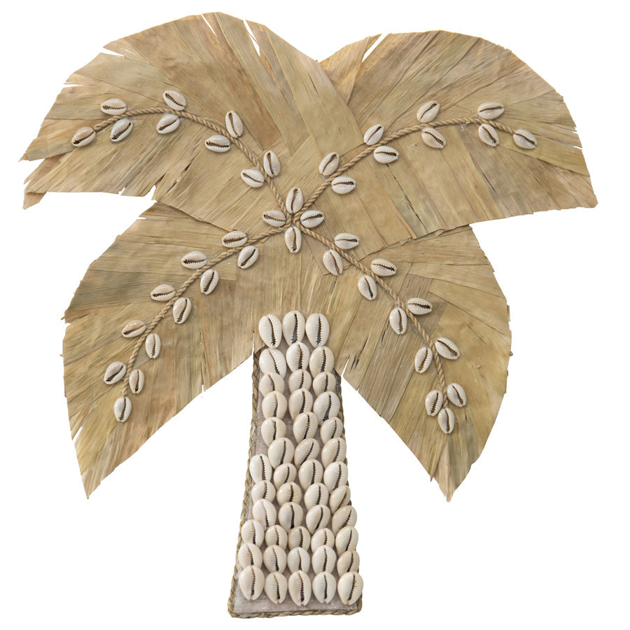 Shells Weaved Handmade Shell & Weave Palm Tree Wall Art