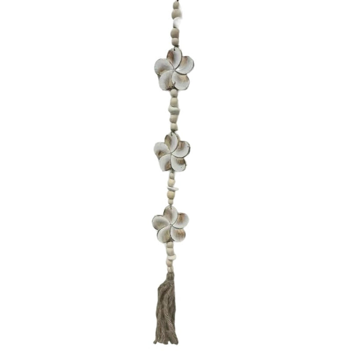 White Flowers w/Beads + Tassel Mobile