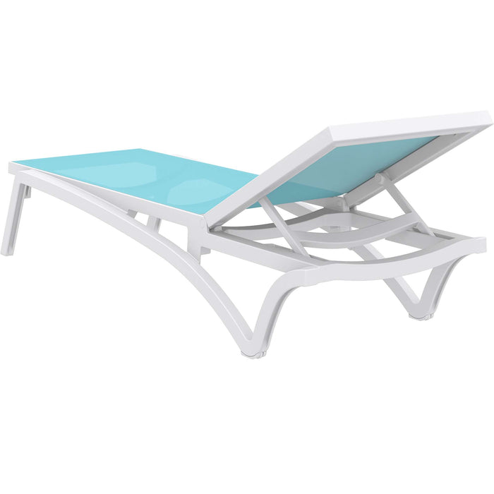 Siesta Pacific Sun Lounger - White/Turquoise