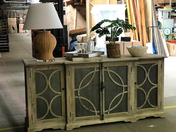 Keats Zinc Sideboard Natural Reclaimed Timber