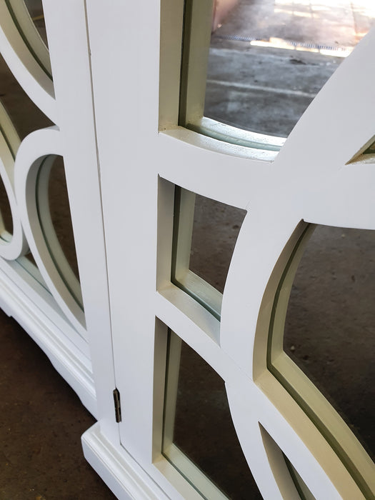 Keats Sideboard White with Mirror Backing. Buffet with storage.