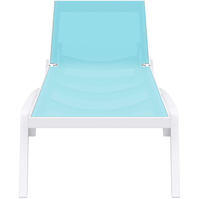 Siesta Pacific Sun Lounger - White/Turquoise