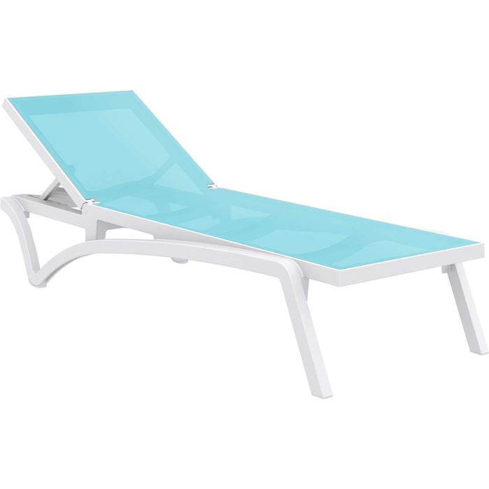 Siesta Pacific Sun Lounger - White/Turquoise