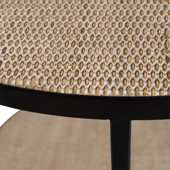 Canvas and Sasson Manhattan Rattan Round Lamp Table