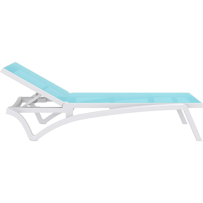 Siesta Pacific Sun Lounger - White/Turquoise