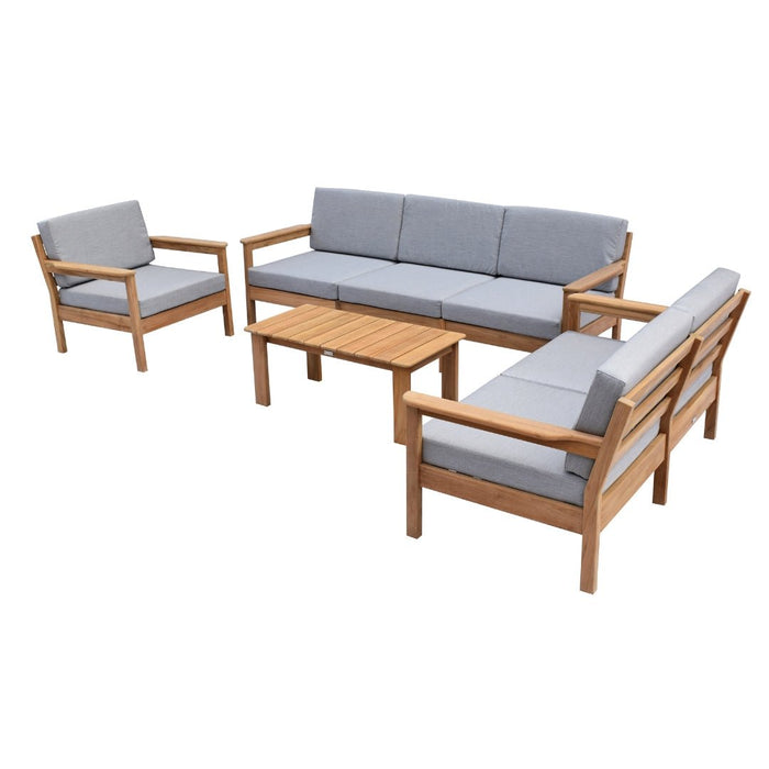 Rome 2 Seat Teak Outdoor Lounge Sofa - Raffinata