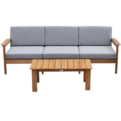 Rome 3 Seat Teak Outdoor Lounge Sofa - Raffinata