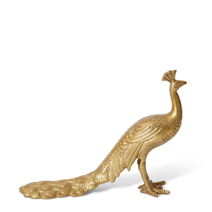 Peacock Sculpture - Gold, 19cm (H)