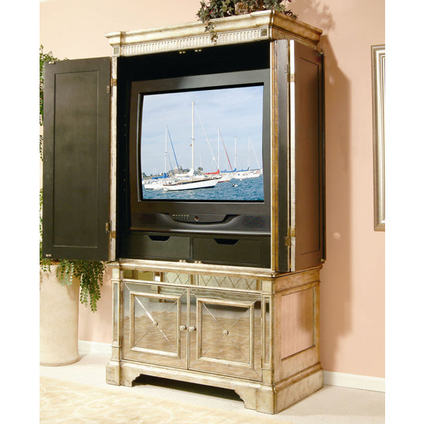 Mirrored Storage Cabinet Antique Ribbed