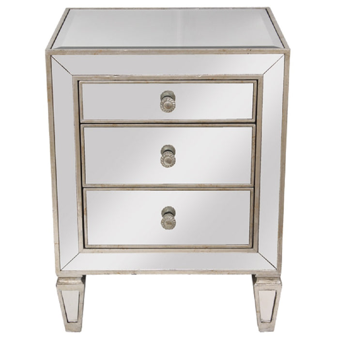 Mirrored 3 Drawer Bedside Antique Seamless