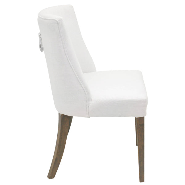 Ophelia Dining Chair White chrome ring