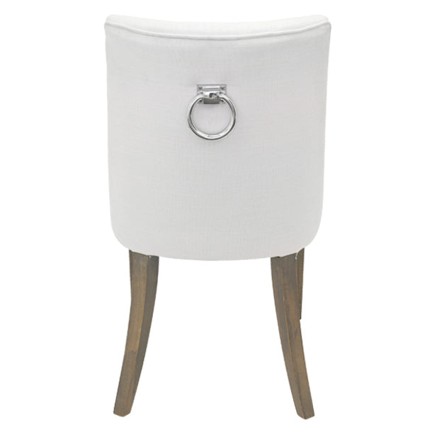 Ophelia Dining Chair White chrome ring