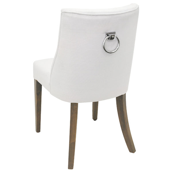 Ophelia Dining Chair White chrome ring