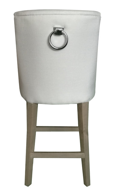 Ophelia Barstool White with chrome ring