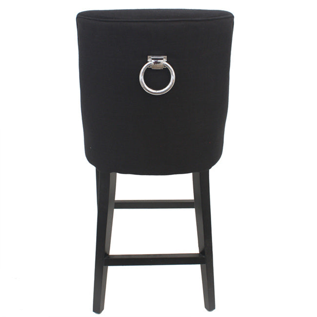 Ophelia Tall Barstool Black chrome ring on back