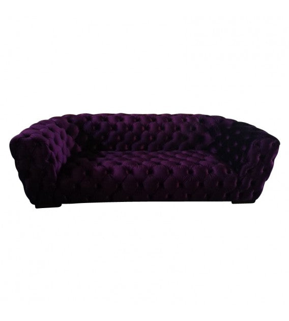 Roundback Plush Purple Velvet Chesterfield Three Seat Lounge