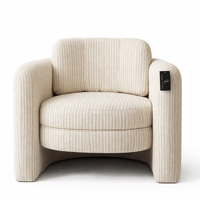 Munson Textured Fabric Accent Chair - STRIPE