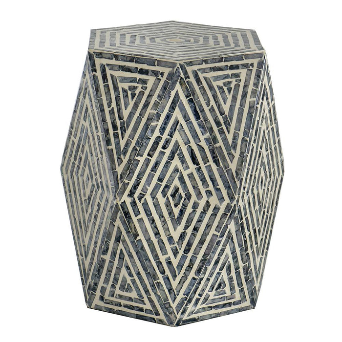 Oblique Black White Shell Stool