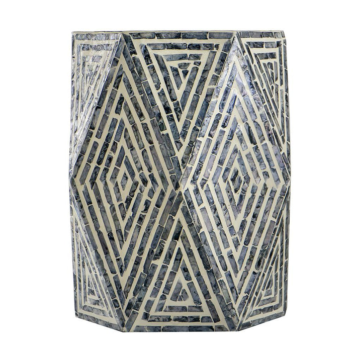 Oblique Black White Shell Stool