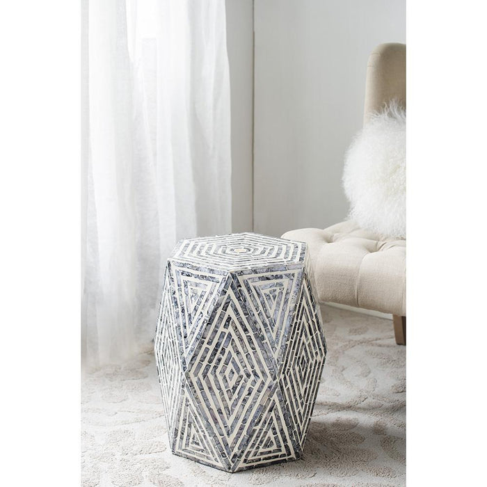 Oblique Black White Shell Stool