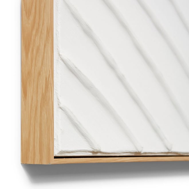 Brooklyn Palm 3D Hand Painted Wall Art - Off White/Natural, 100cm (H)