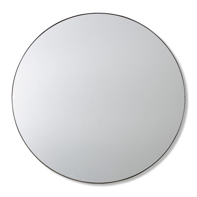Coco Round Wall Mirror - Black, 100cm (H)
