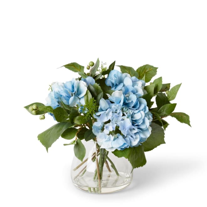 Hydrangea Berry Mix in Allira Vase - Blue, 33cm (H)