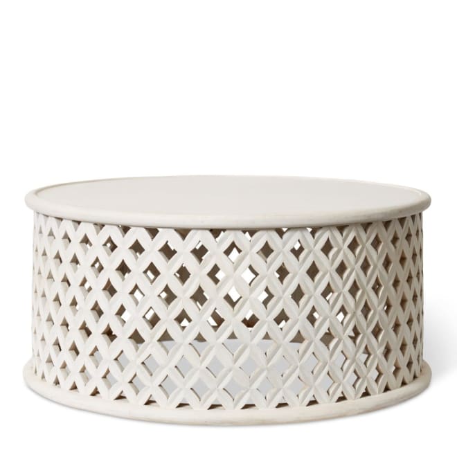 Hafina Coffee Table - White, 40cm (H)