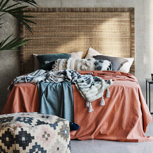 Canvas and Sasson Palm Springs Rattan Bedhead King