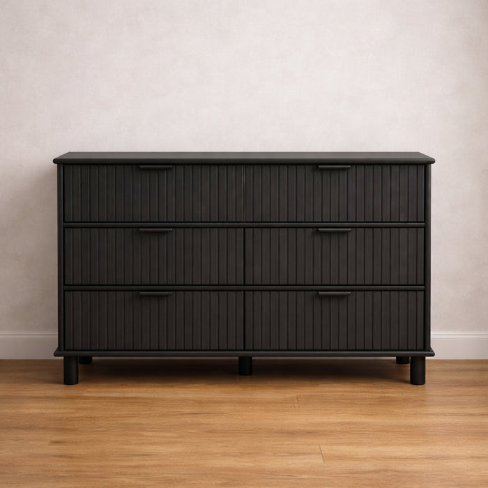 Sorrento 6 Drawer Chest - Woodgrain Black