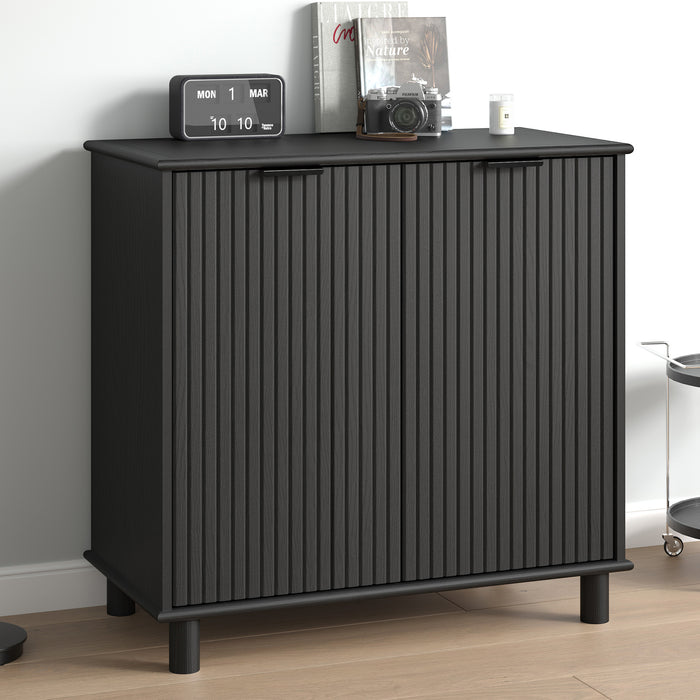 Sorrento 2 Door Sideboard Cupboard - Woodgrain Black