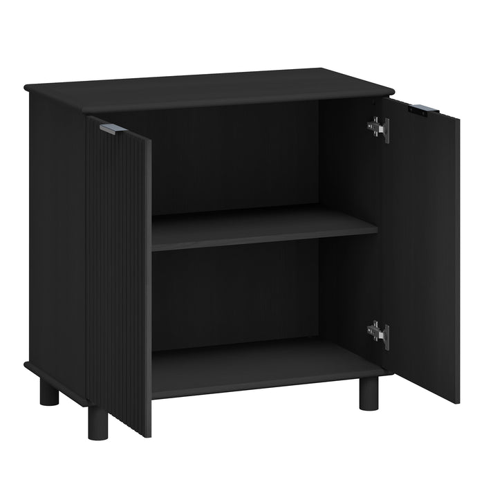 Sorrento 2 Door Sideboard Cupboard - Woodgrain Black