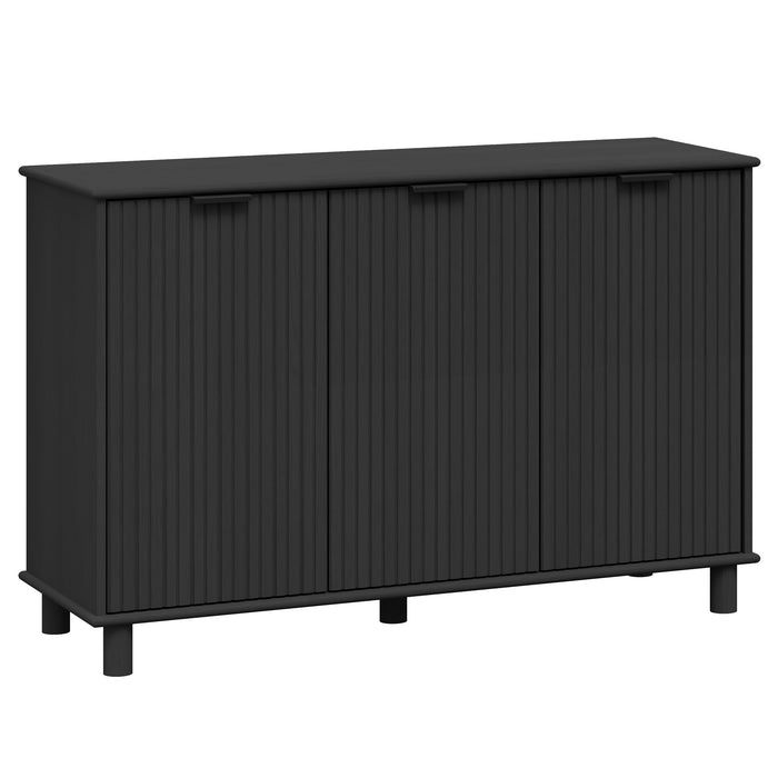 Sorrento 3 Door Sideboard Cupboard - Woodgrain Black