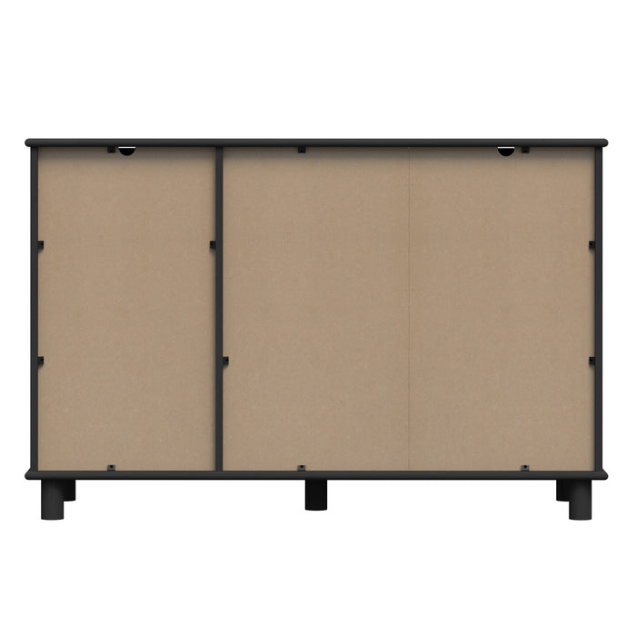 Sorrento 3 Door Sideboard Cupboard - Woodgrain Black