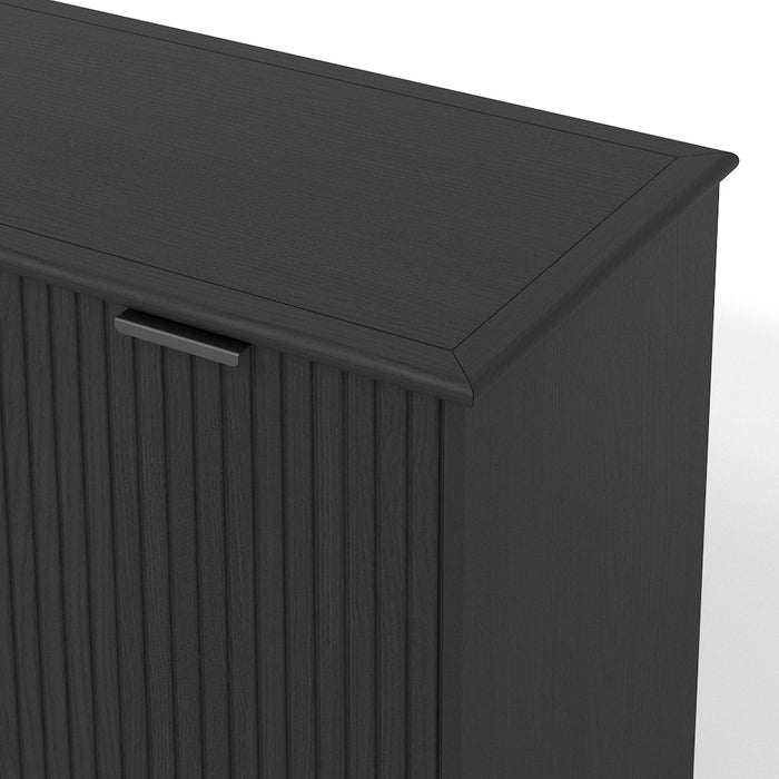 Sorrento 3 Door Sideboard Cupboard - Woodgrain Black