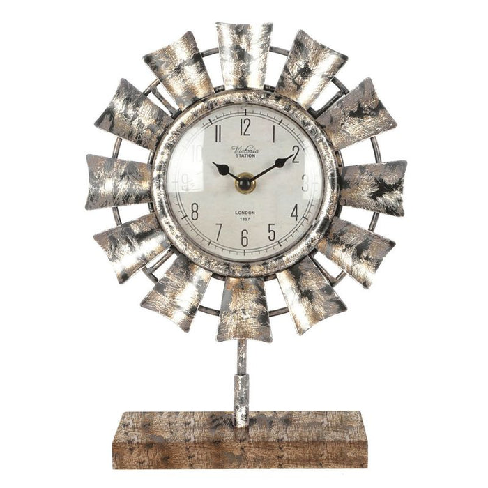 Windmill Table Clock on Base