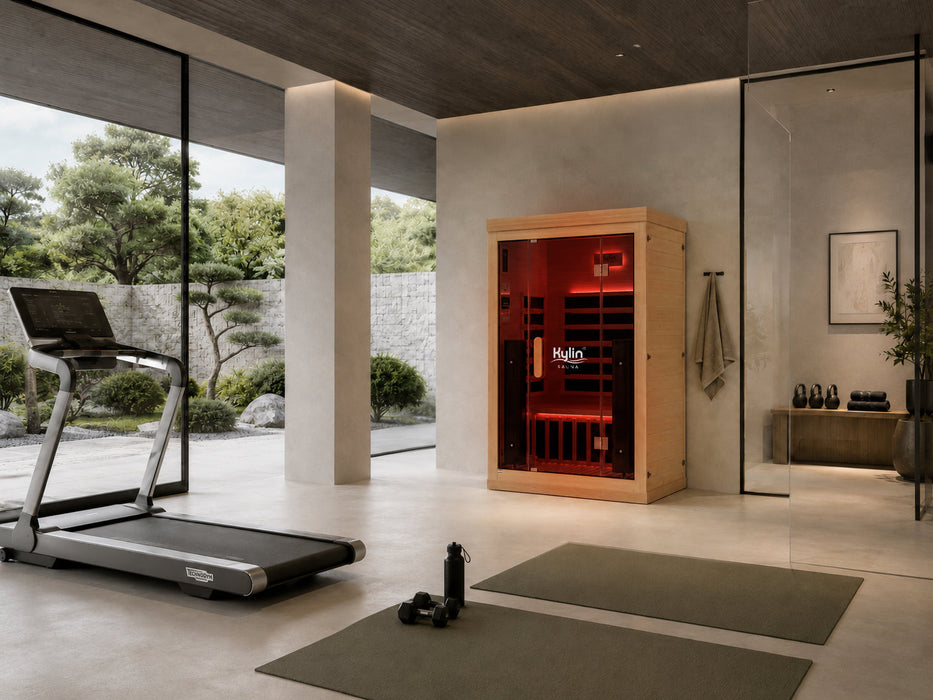 Kylin Premium Full Spectrum Low EMF Infrared Sauna Room 2 Person H6220 (Floor Heater included)