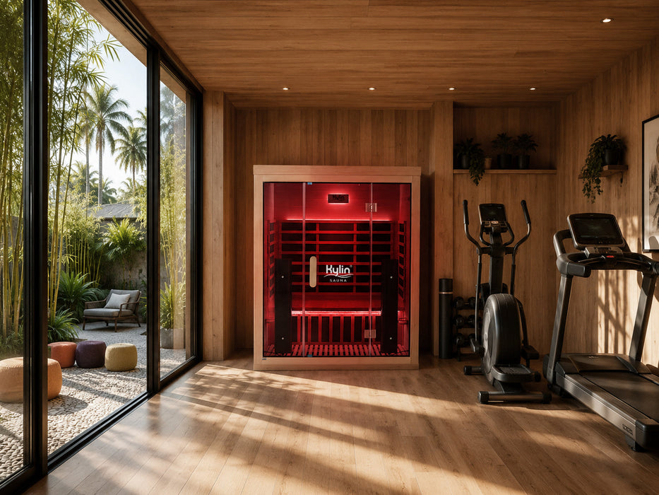 Kylin Premium Full Spectrum Low EMF Infrared Sauna Room 3 Person H6320 (Floor Heater included)
