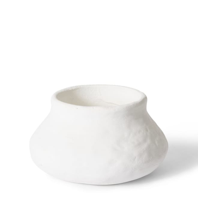 Reagan Squat Pot - White, 12cm (H)