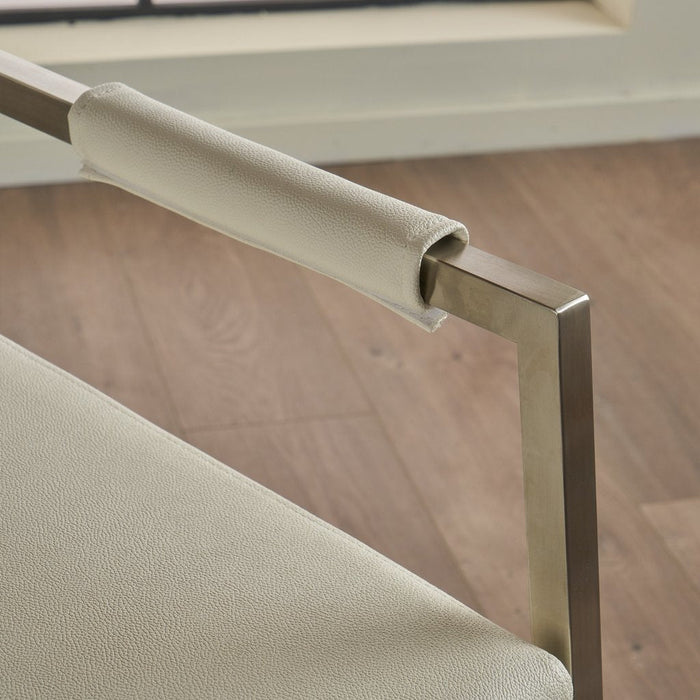 Rocklin Steel & Bonded Leather Director Chair Armchair in White