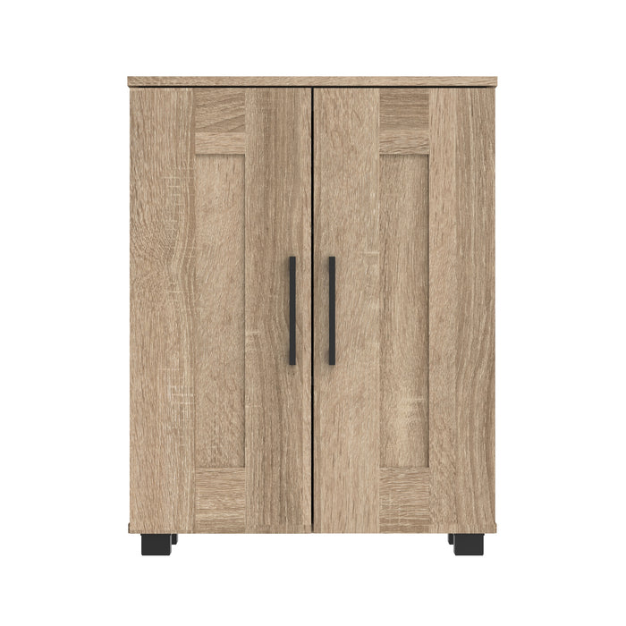 Montreal Cupboard 2 Door W/Shelves Low Style - Light Sonoma Oak
