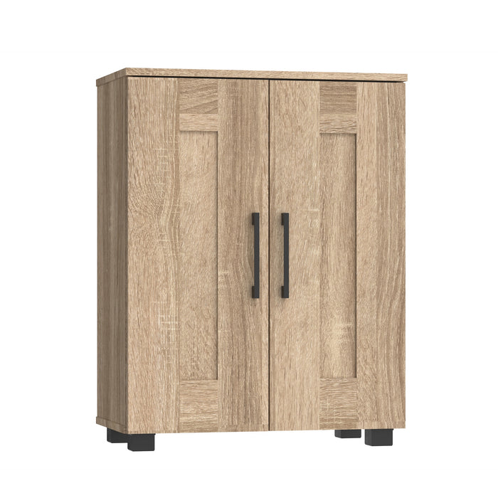 Montreal Cupboard 2 Door W/Shelves Low Style - Light Sonoma Oak