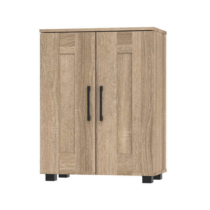 Montreal Cupboard 2 Door W/Shelves Low Style - Light Sonoma Oak