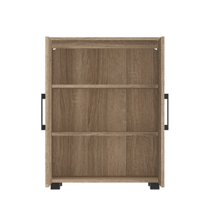 Montreal Cupboard 2 Door W/Shelves Low Style - Light Sonoma Oak
