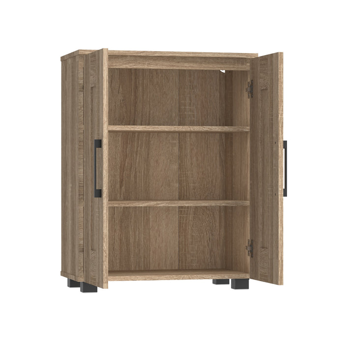 Montreal Cupboard 2 Door W/Shelves Low Style - Light Sonoma Oak