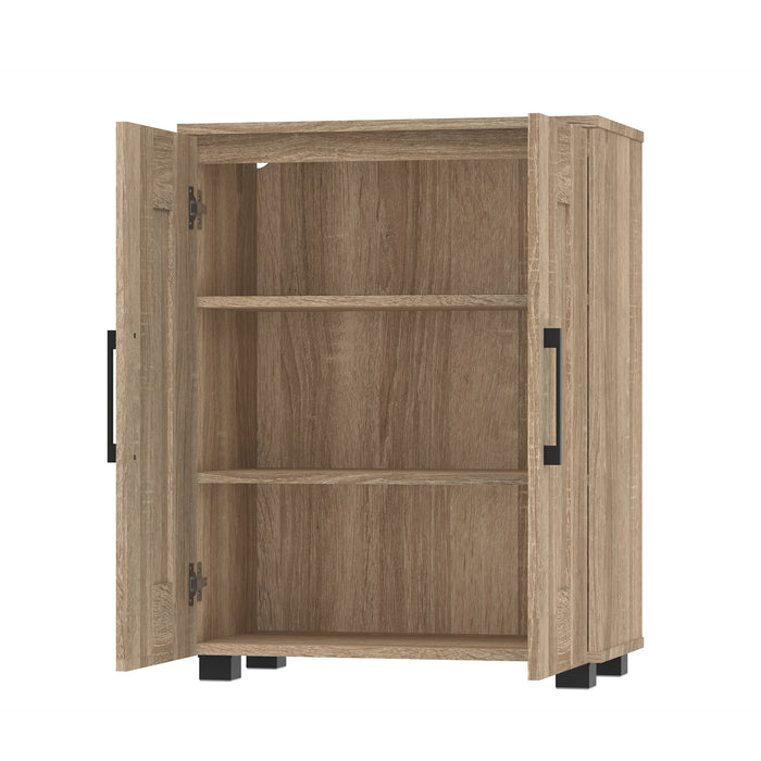 Montreal Cupboard 2 Door W/Shelves Low Style - Light Sonoma Oak